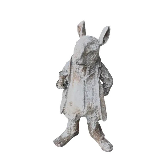 Rustic Vintage Cast Iron Anthropomorphic Gentleman Dandy Mouse Garden Statue For Sale - Image 3 of 12