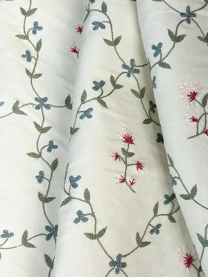 Chelsea Textile "Tiny Trellis” Embroidery– 6.25 Yards