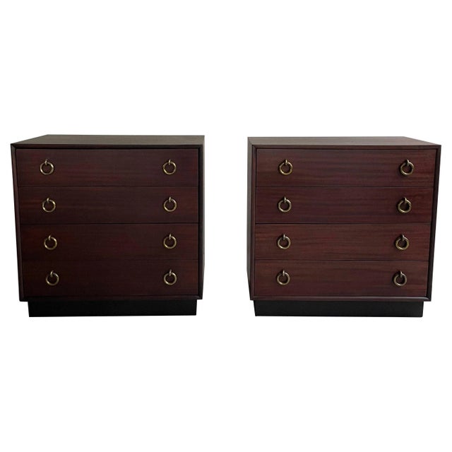 Pair of Hollywood Regency Mahogany Dressers Attributed to Gilbert Rohde For Sale - Image 12 of 12