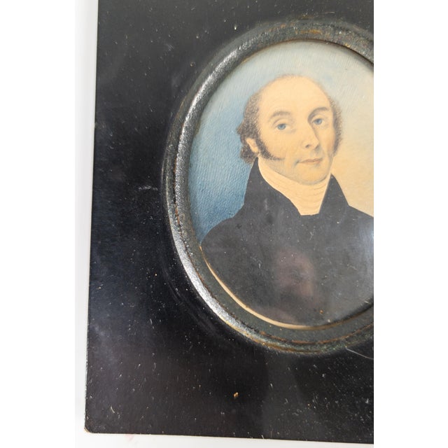 Early 19th Century English Miniature Watercolor Portrait of an Esteemed Gentleman For Sale - Image 9 of 10