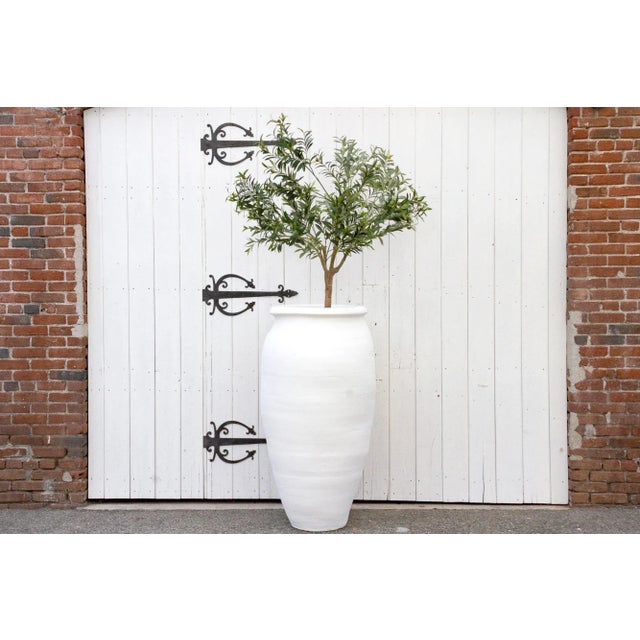 White Large Turned Greek Clay Planter For Sale - Image 8 of 9