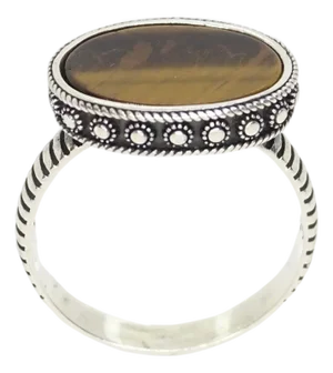 Oval Ring with Tigers Eye in Silver, 2000s