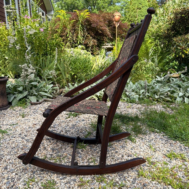Late 19th Century Antique Eastlake Folding Rocking Chair For Sale - Image 5 of 10
