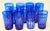 Cobalt Blue Cut to Clear Crystal Drinking Rock Glasses Tumblers Set of 11 For Sale - Image 13 of 13