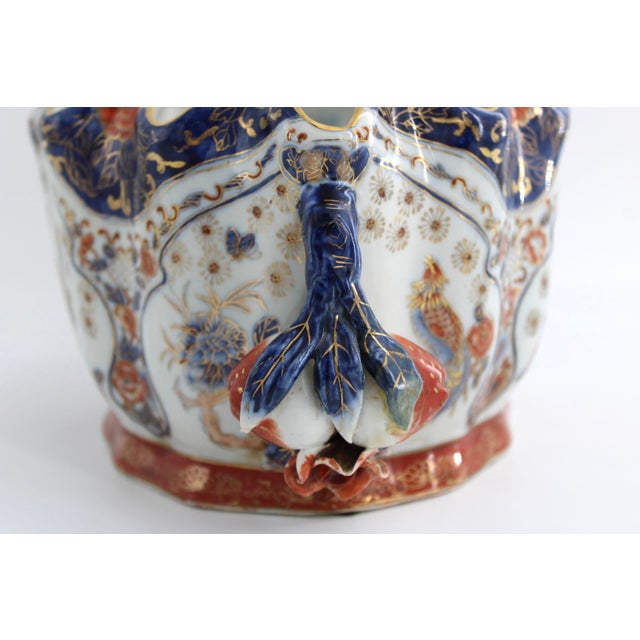 Antique Meiji Japanese Kutani Porcelain Centerpiece Bowl Jardiniere, C1900 For Sale - Image 10 of 11