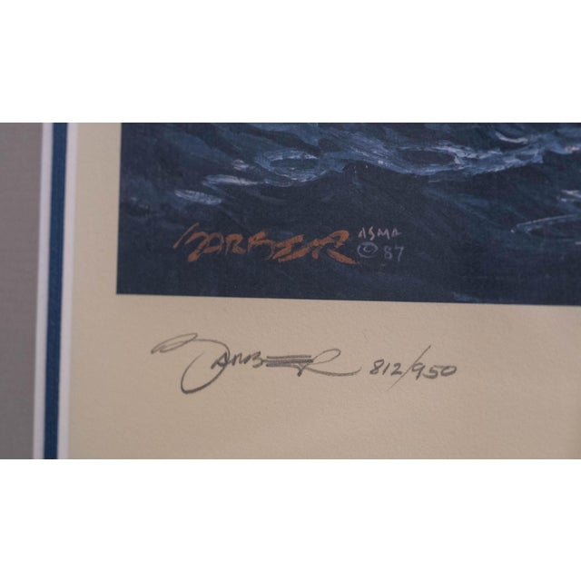 "Uncertain Weather" Sailboats Painting Print Signed John M Barber Numbered For Sale - Image 4 of 9