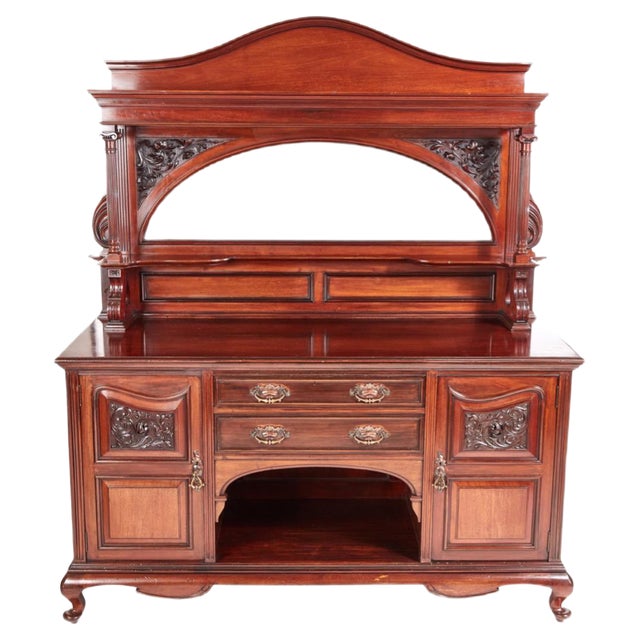 Antique Carved Mahogany Sideboard from Maple & Co. For Sale