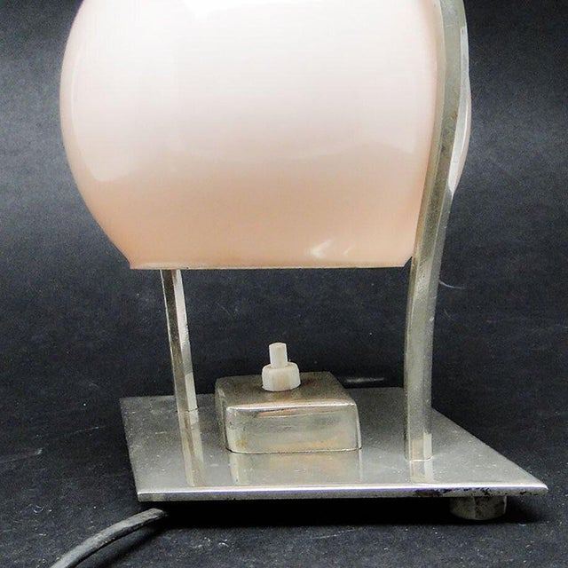 1930s Glass and Metal Table Lamp, Germany, 1930s For Sale - Image 5 of 7