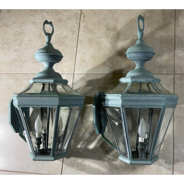 Pair of Vintage Solid Brass Wall Hanging For Sale In Miami - Image 6 of 12