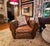 Art Deco Pair of 1930's French Art Deco, Cognac Leather Chairs With Nail Head Decoration For Sale - Image 3 of 18