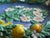 Mid-Century Modern Large Vintage Italian Majolica Della Robbia-Style Fruit Garland Wall Charger, Floral Center, Marked Italy For Sale - Image 3 of 14