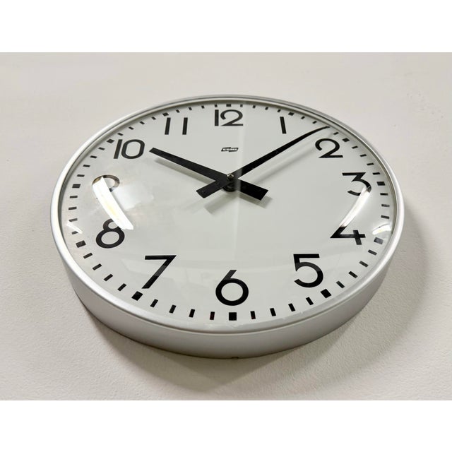 Vintage Silver Wall Clock from Esmi, 1980s For Sale - Image 4 of 17