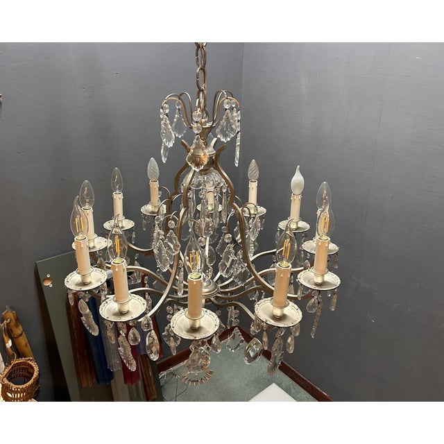 1960s Vintage Crystal Chandelier, Italy, 1960s For Sale - Image 5 of 10