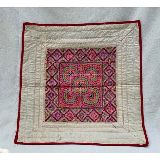 Vintage Textile Square | Chairish