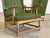 Scandinavian Oak Wingback Lounge Chairs in Striped Wool, 1940s, Set of 2 For Sale - Image 4 of 13