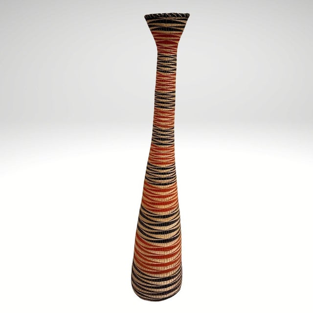 Early 20th Century Tutsi Wedding Basket Vase Rwanda 47 inch For Sale In Denver - Image 6 of 8