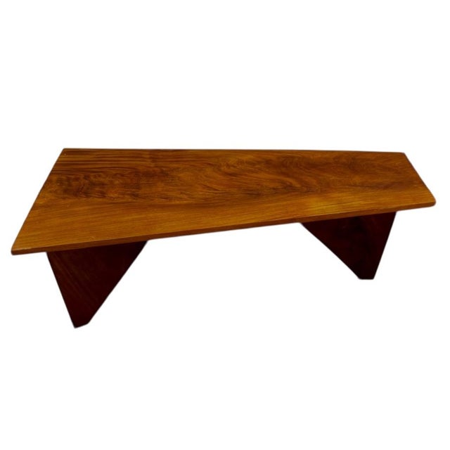 Mid-Century Modern Large Mid-Century Organic Modern Walnut Plank Bench or Table - George Nakashima Inspired For Sale - Image 3 of 6