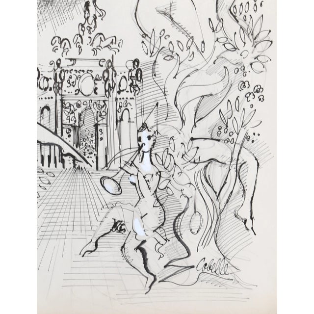 Garden Celebration with Nude Band 1 Charles Cobelle French (1902–1994) Ink and Pencil on Paper, signed l.r. Size: 30 x 22...
