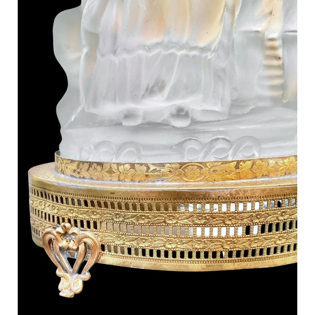 Vintage 1930’s Frosted Glass Figural Vanity Lamp For Sale - Image 10 of 14