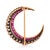 Late 19th Century Late 19th Century Victorian Old European Cut Diamond Ruby 18k Rose Gold Crescent Brooch For Sale - Image 5 of 5