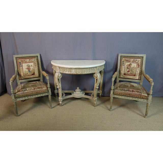 Wood Directoire Armchairs in Wood, Set of 2 For Sale - Image 7 of 13