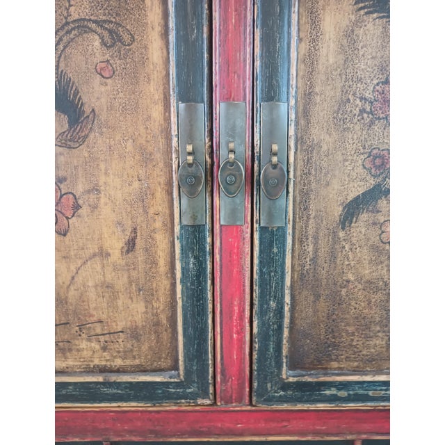 Antique Chinese Hand Painted Hall Cabinet For Sale - Image 16 of 18