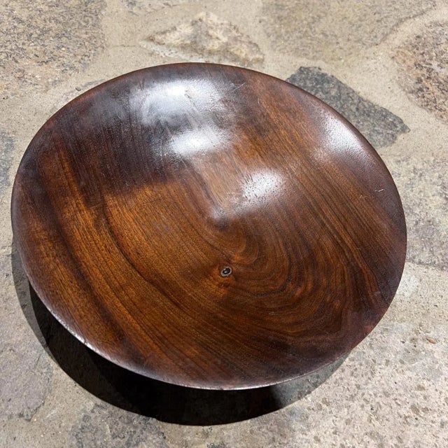 Midcentury Modern Decorative Bowl, Solid Walnut, Usa, Signed, 1960s For Sale - Image 9 of 9