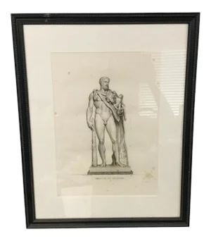 19th Century French Framed Engraving, Hercule Et Telephe by Pierre Bouillon