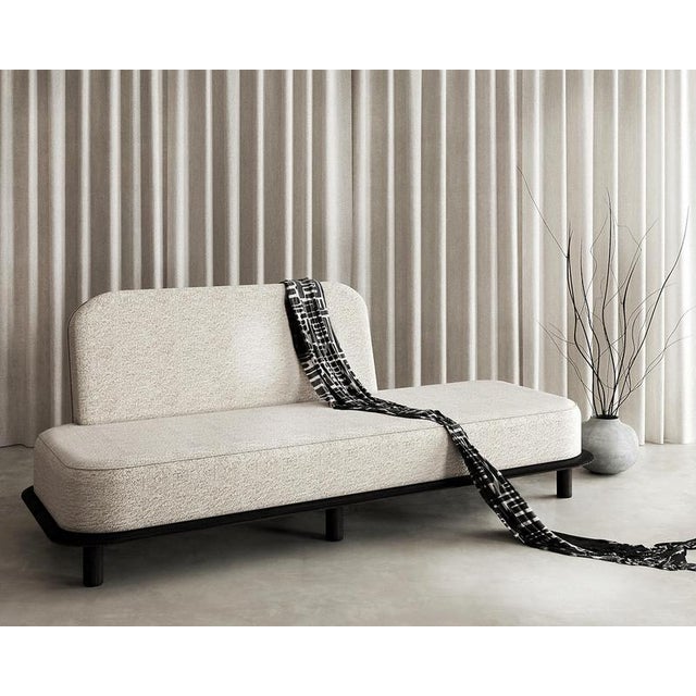 Célestine sofa by studio uwe gaertner dimensions: d 80 x w 225 x h 90 cm. Materials: solid oak and kvadrat zero (no.001)...