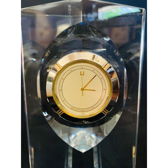 Vintage Hoya Museum Crystal Desk Clock For Sale In Los Angeles - Image 6 of 13