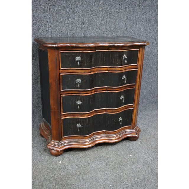 Ethan Allen Serpentine Cherry & Lacquered Chest Chairish