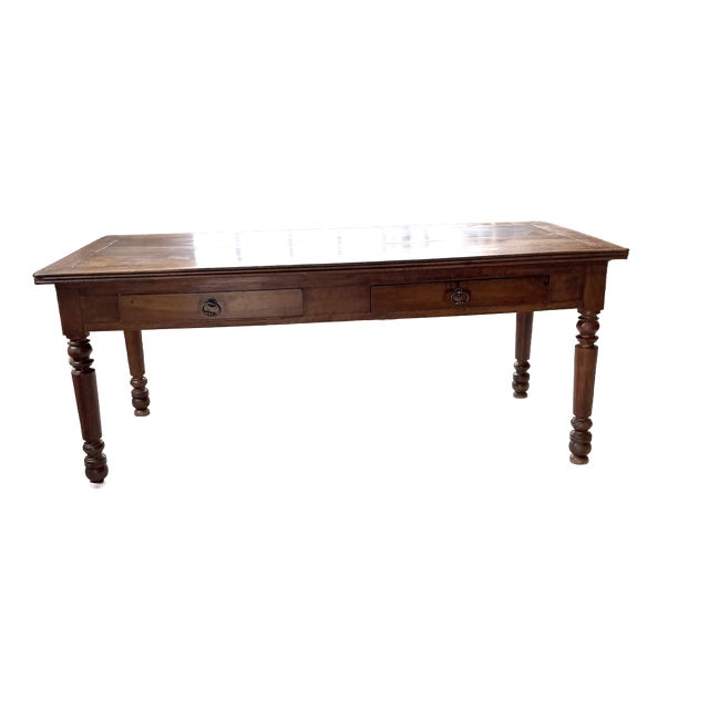 Antique Farmhouse Table in Walnut, 1900s For Sale