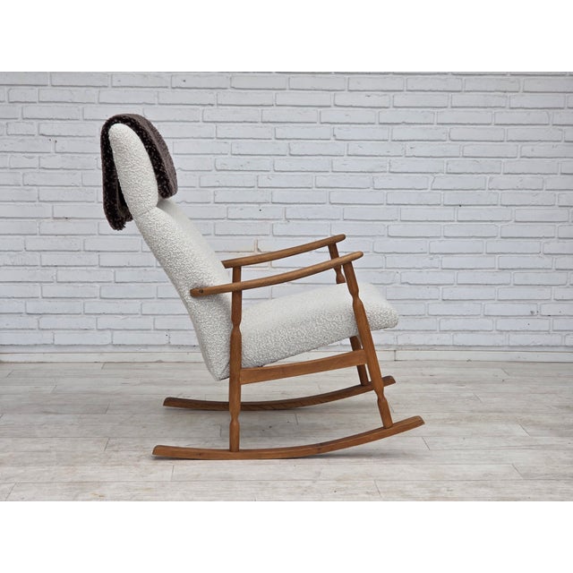 Vintage Scandinavian High-Backed Rocking Chair, 1970s For Sale - Image 14 of 18