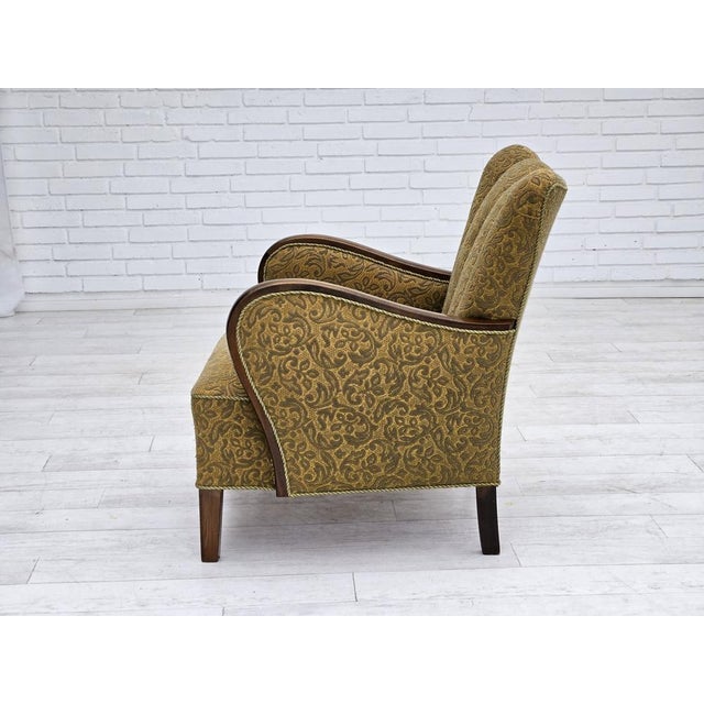 Brown Vintage Danish Armchair, 1950s For Sale - Image 8 of 18