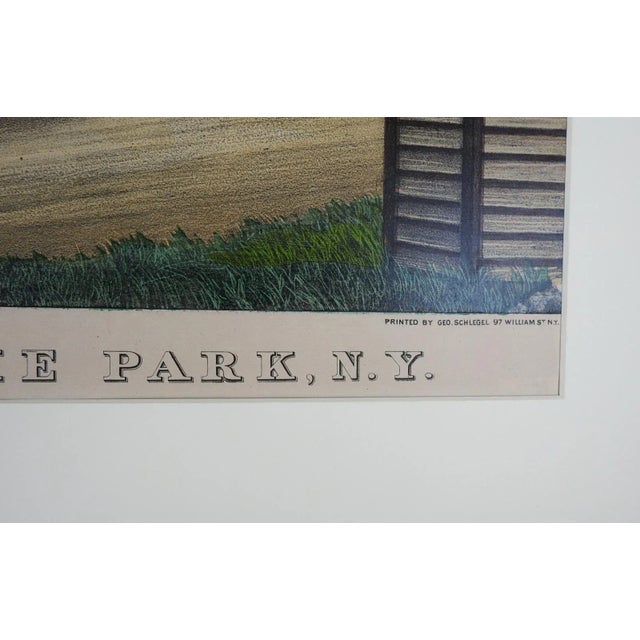 1870s the First Meeting, Jerome Park New York Horse Racing Lithograph For Sale - Image 4 of 6