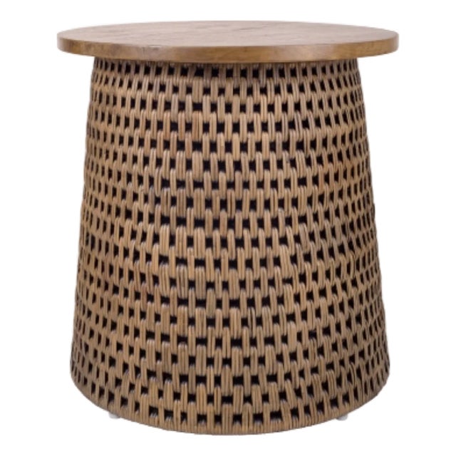 Rattan Side Table For Sale