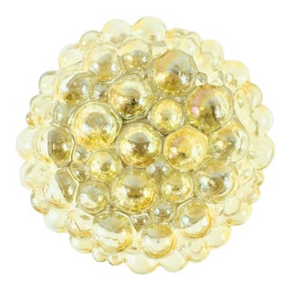 1960s Large Mid-Century Modern Amber Bubble Glass Ceiling Light/Flush Mount by Helena Tynell for Limburg, Germany For Sale