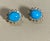 2010s 8 Ct Oval Sleeping Beauty Turquoise 1.5ct Diamond Stud Earrings 14 K Yellow Gold For Sale - Image 5 of 18