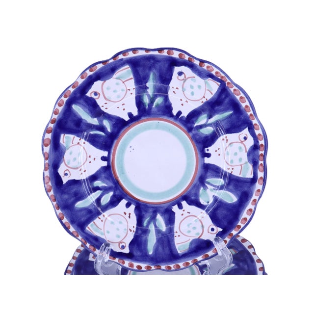 Rustic European Vintage Vietri Solimene Campagna Chicken Plates - Set of 6 For Sale - Image 3 of 10