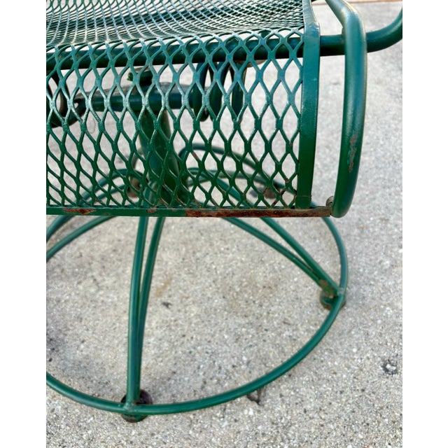 Vintage Green Wrought Iron Patio Swivel Rocker Chairs Set of 2 Chairish