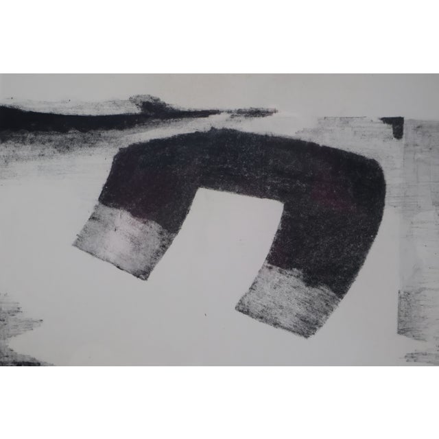 Black Late 20th Century Martha Cianelli Signed Modernist Abstract Lithograph in Black & Gold Frame For Sale - Image 8 of 15
