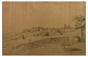 Charles François Villermet, View of Lausanne, Work on Paper