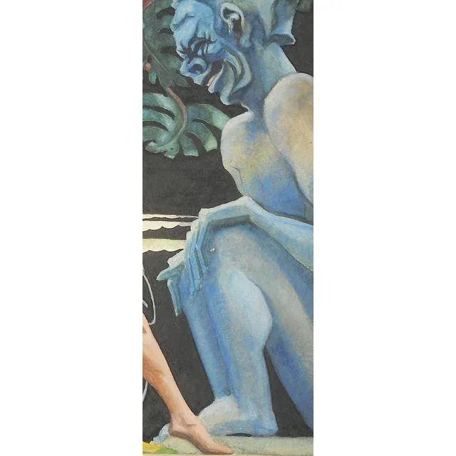 Original Signed Vintage Watercolor & Gouache Painting "South Seas Dancers" For Sale - Image 4 of 7