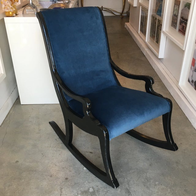 Black velvet rocking chair top