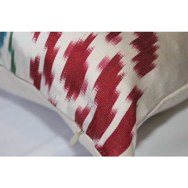 Contemporary Silk Ikat Bohemian Throw Pillow For Sale In Washington DC - Image 6 of 7