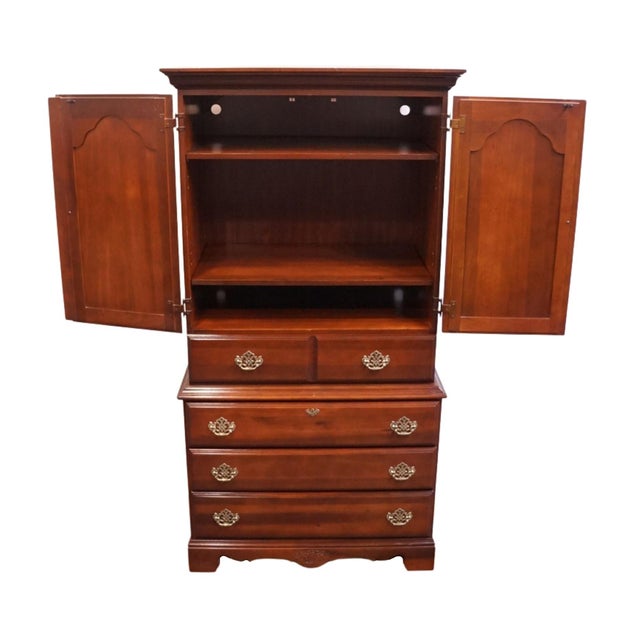 Kincaid Furniture Solid Cherry Traditional Style 39" Media / Clothing Armoire 21-165 For Sale - Image 4 of 14