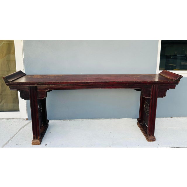 19th Century Antique Chinese Altar Console Table For Sale - Image 4 of 10