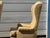 1960s Pair of Vintage Mid Century Fireside Elongated Wingback Chairs For Sale - Image 5 of 11