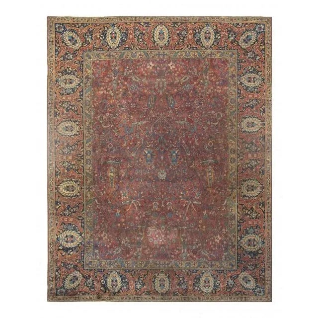 1900 - 1909 Rust Indian Antique Agra For Sale - Image 4 of 4