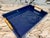 Gorgeous lacquered navy blue finish and bamboo handles detail tray. This versatile and beautiful tray can be used as...